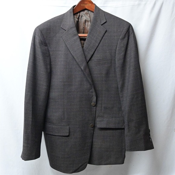 HSM Hart Schaffner Marx 42S Brown Woven Recent Blazer‎ Sport Coat Suit Jacket